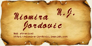 Miomira Jordović vizit kartica